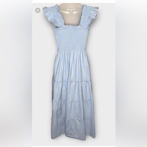 Hill House The Ellie Nap Dress Light Blue Glitter Check